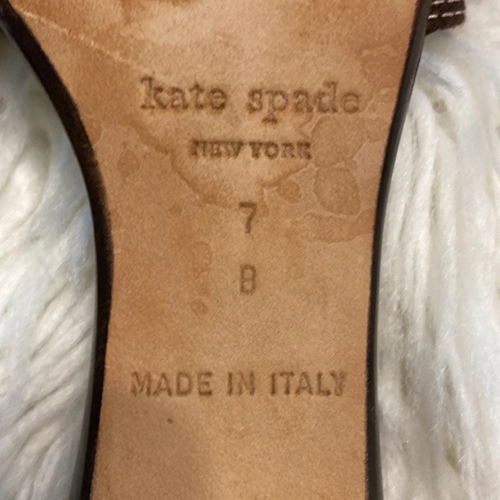 Kate Spade Sandals size 7B made in Italy brown and white color excellent condi - Picture 7 of 16